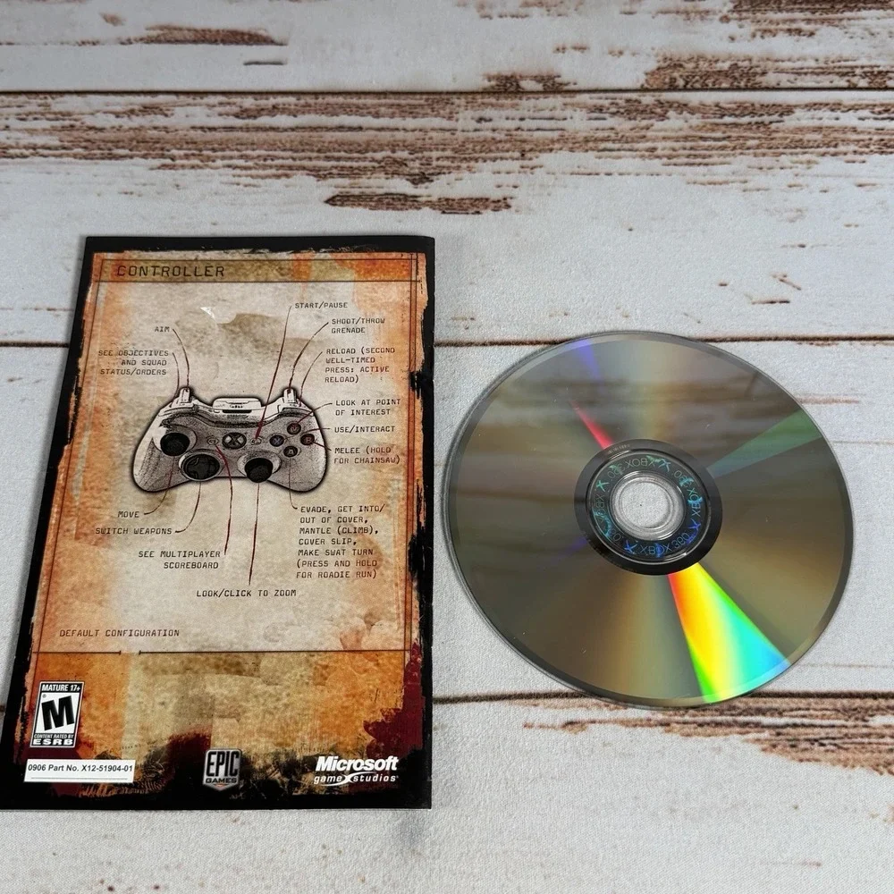 Gears of War Microsoft Xbox 360 2006 Disc & Manual Resurfaced Tested Used